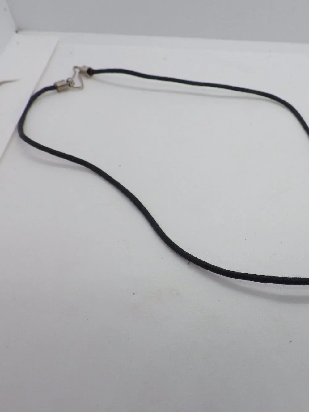 Alien Silver tone on Black Cord Necklace